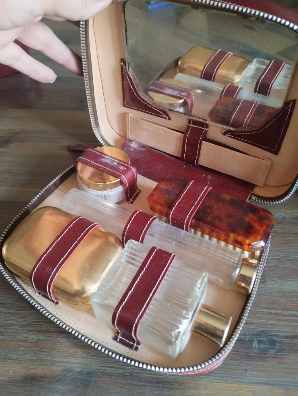 Vintage toiletset met ritssluiting – photo 4